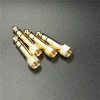 Gold 1/4 quot; 6.35mm Male to 3.5mm Female Plug Stereo Audio Headphone Screw Adapter Connector for Mixer DJ Headphones