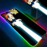 Dragon Ball Z RGB Gaming Mouse Pad Luminous Keyboard Mat Anime Computer Desk Accessories Laptop Anti-skid Cool Rubber Mouse Mats