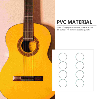 8 Pcs Classical Guitar Water Decals Sound Hole สติกเกอร์แหวนตกแต่ง Rosette Inlay Pvc