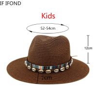 Girls Boys Child Straw Hats For Summer 52-54Cm Small Kids Sun Protection Beach Holiday Hat Outdoor Decorate Jazz Hat