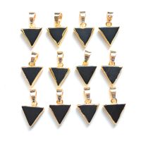 Nature Black Obsidian triangle pendant ,nature black agates jewelry accessories