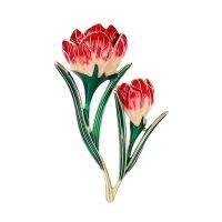 Brooch Retro Tulip Crystal Flower Alloy Simple Sweater with Clothing Accessories