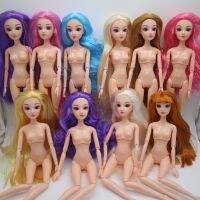 (Popular toys) 3D Eyes Supersize ตุ๊กตาเปลือยเปลือย/12ข้อต่อเคลื่อนย้ายได้/สำหรับ DIY Barbi Doll