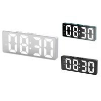 Mirror Surface LED Digital Alarm Clock, HD Digital Desk Alarm Clock, Voice Control &amp; Temperature Sensing, for Home