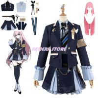 Game New Skin Megurine Luka Cosplay Costume Wig Uniforms Diva Singer Anime Game Suit Party Singing Stage Clothes Dress Pink Wig