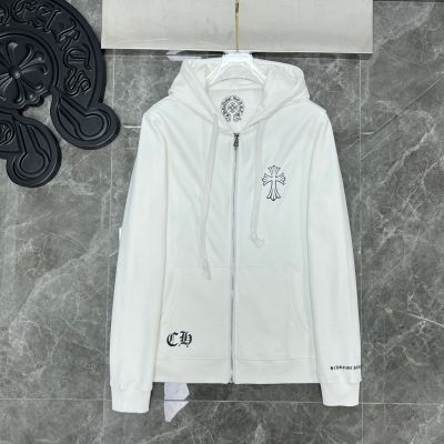 SO7V Chrome Hearts 2023 autumn and winter New overlapping Phantom Sanskrit printed hooded sweater zipper loose fashion all-match mens and womens same style