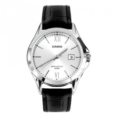 JamesMobile นาฬิกาข้อมือผู้หญิง ยี่ห้อ Casio รุ่น LTP-1381L-7AVDF นาฬิกากันน้ำ30เมตร นาฬิกาสายหนัง สินค้าของแท้ รับประกัน 1  ปี- เงิน