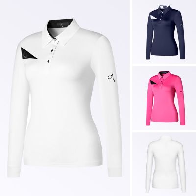 New golf clothing womens loose long-sleeved T-shirt perspiration breathable POLO shirt golf jersey sportswear tide J.LINDEBERG SOUTHCAPE Callaway1 FootJoy Mizuno Le Coqஐ