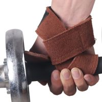 【NATA】 1 Pair Cowhide Gym Gloves Workout Weightlifting Grips Power Belt Sports Plam Protection Wrist Support