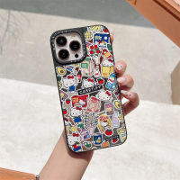 《KIKI》CASE.TIFY High-end Hellokitty Phone case for iphone 14 14pro 14promax 13 13pro 13promax High quality shockproof hard Phone case 12 12pro 12promax 11 Cute cartoon character doodle stickers design for men girl New Design ins popular