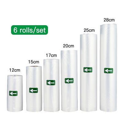 【CW】♈℡  6 Roll for Food Sealer Keeping 12 15 17 20 25 28cmx500cm Rolls/Lot Packer