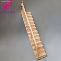 ✤卐♀ 1:12 1:8 Doll House Diy Model Mini Furniture Stairs Plain with Handrails Mini Wooden Staircase Diy Accessories