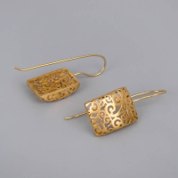 Unique Filigree ต่างหู Silver Color Earrings Gold Color Earrings Cutout Lace Earrings Gift For Her Mother Gift