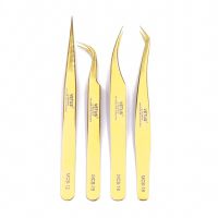 Vetus MCS ซีรี่ส์สีทอง 100 Premium Beauty แหนบแต่งหน้าสำหรับต่อขนตา Pinzas Super Precision