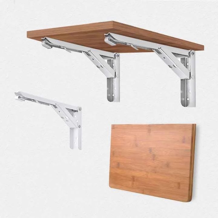 2pcs-8-14inch-stainless-steel-folding-bracket-support-heavy-duty-wall-hanging-frame-diy-fold-table-shelving-furniture-hardware