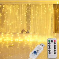 LED String Lights Christmas Decoration Remote Control USB Wedding Garland Curtain 3M Lamp Holiday For Bedroom Bulb Outdoor Fairy