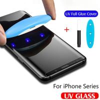 【HOT】 UV Full Glue Screen Protector For iphone 14 13 12 11 Pro Max Phone Tempered Glass Apple 6 6S 7 8 Plus SE X XS XR Protective Film