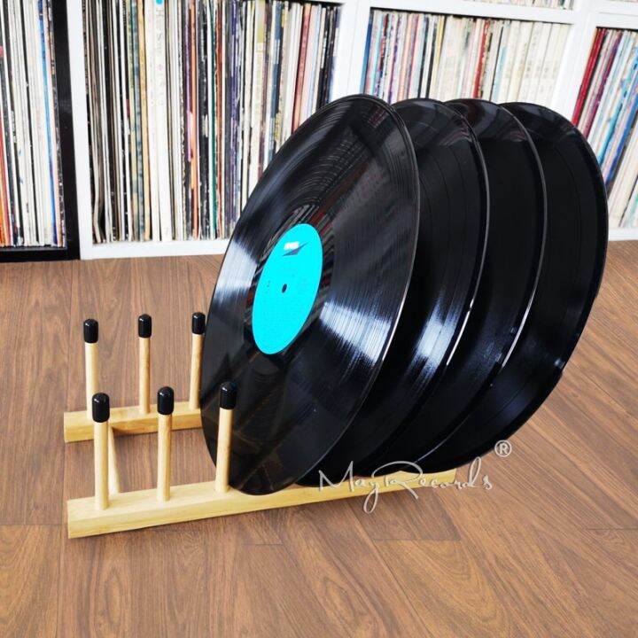 Record Vinyl Drying Rack Bamboo Storage Rack For LP Record Lazada PH