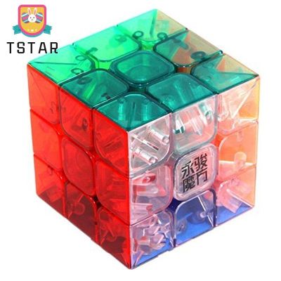 Tstaryj Yulong 3X3X3 YJ รูบิก Stickerless แบบโปร่งแสงสีใส3x3 Moyu