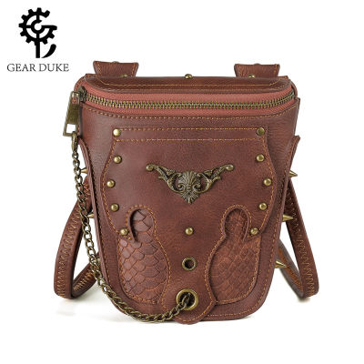 New Bag Womens Retro Snake Pattern Womens Shoulder Bag Motorcycle Rivet Mobile Phone Chain Bag