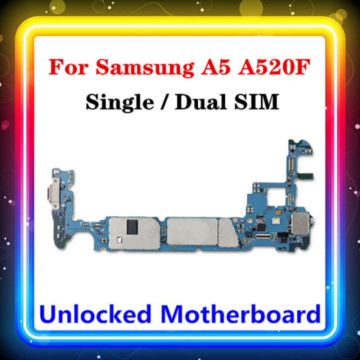 2021Motherboard For Samsung Galaxy A5 A520F Original For Galaxy A5 A520F Mainboard Full Chips Logic Board SingleDual SIM