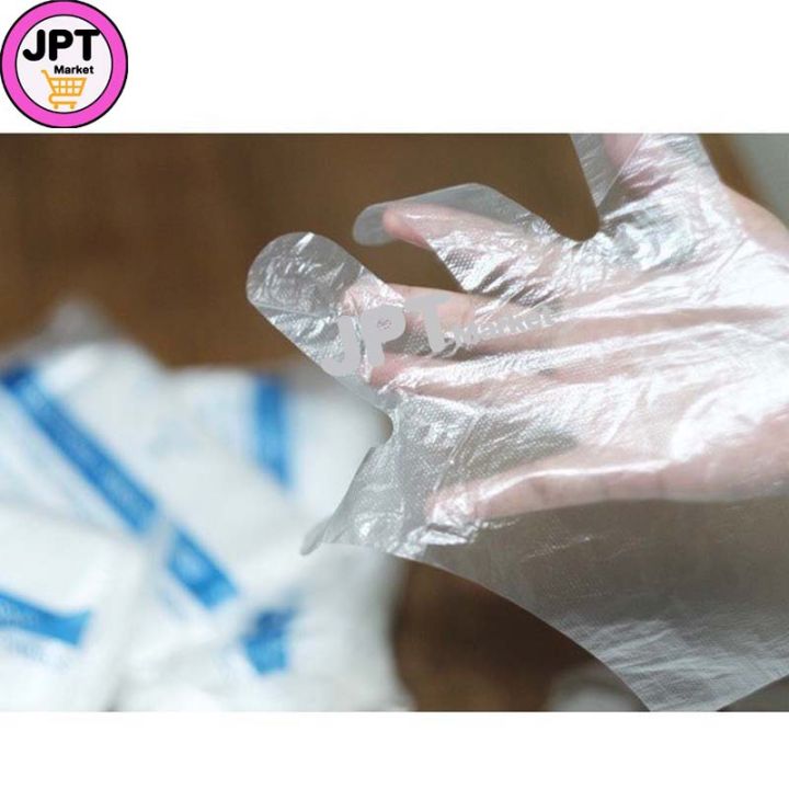 jpt-market-ถุงมือพลาสติกใส-100-ชิ้น-disposable-plastic-gloves-food-grade-คุณภาพดี-ราคาถูก-คุ้มค่าที่สุด
