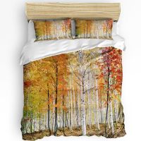 3pcs Bedding Set Autumn Birch Tree Home Textile Duvet Cover Pillow Case Boy Kid Teen Girl Bedding Covers Set