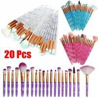 YOKE 20 PCS ใหม่ เครื่องสำอาง Applicator คริสตัลไดมอนด์ แปรงแต่งหน้าผสมใบหน้า คอนซีลเลอร์รองพื้น คอนทัวร์อายแชโดว์ แป้งทาตา