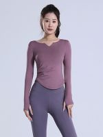 【Ready】? clot for women and autumn new V-neck nude tight-fittg elas high-waist hip-liftg runng sports and cycg fitness suit