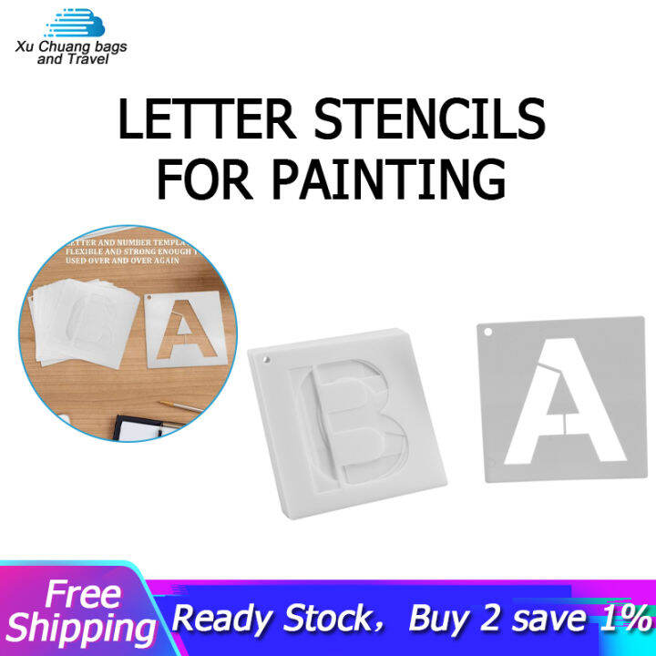 Letter Stencils for Painting on Wood 36 Pcs Letter and Number Stencils