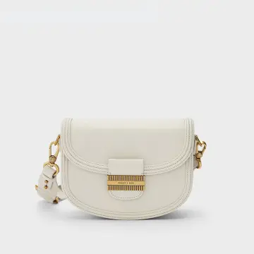 Charles Keith Horseshoe Buckle Saddle Bag Pink Up To 60% Off