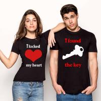 I Locked My Heart I Found The Key Lovers Couple Tshirt Summer Lovers Funny Men Casual Tshirt Couple Tops Matching Clothing