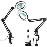 2021 NEW Foldable Magnifying Glass With LED Lights Reading Lamp Cosmetologist Magnifier Lamp Adjustable Arm Lighted Magnifier