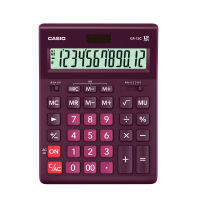 Casio Calculator เครื่องคิดเลข  คาสิโอ รุ่น  GR-12C-WR แบบตั้งโต๊ะ สีสันขนาดใหญ่สุด 12 หลัก สีแดงอมม่วง