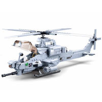 482pcs Military AH-1Z Helicopter Block Set US Cobra airPlane Model Modern War Building Brick Toys For Children Christmas