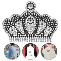 Teniron Crown Patch Iron on Patch Embroidery Rhinestones Applique Decoration อุปกรณ์เสริมเสื้อผ้า DIY