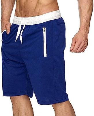 Mens Relaxed Breathable Plus Size Beach Shorts Moisture-Wicking Volley Shorts with Slant Zipper Pockets
