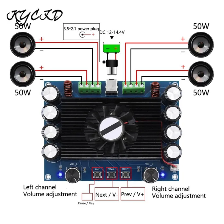 TDA7850 Bluetooth Amplifier Board 4 Channel 50W*2+50W*2 Class A B