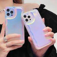 เคสมีสีสันหรูหราลายหยักด้วยเลเซอร์สำหรับ iPhone 14 13 11 12 Pro Max XR X XS Max 14Plus,เคสป้องกันกล้องกันกระแทกฝาหลังแบบนิ่ม