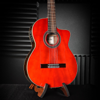 Cordoba GK Studio - Wine Red กีตาร์ฟลาเมงโก้สายไนล่อนติดภาคไฟฟ้าพร้อมกระเป๋า (Solid European Spruce / Rosewood)