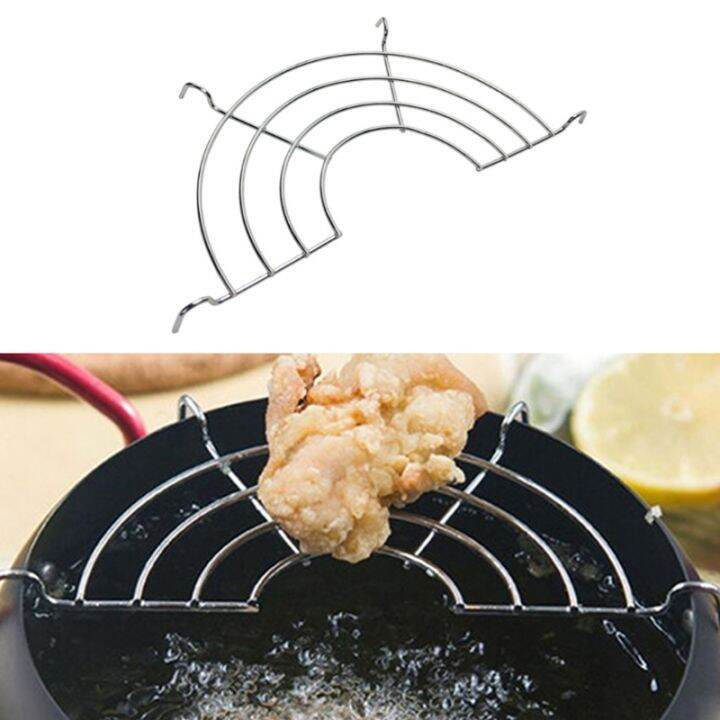 Kitchen Stainless Steel Semicircular Oil Drain Rack Steaming Rack Heat Insulation Rack Home
