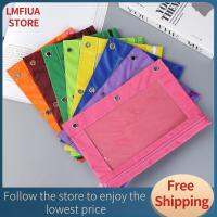 LMFIUA STORE กระเป๋ากระเป๋าดินสอสีสันสดใสเคสดินสอความจุขนาดใหญ่พกพาแบบใสหน้าต่างนักเรียน