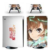 (MQ ใหม่) Railgun PS5รุ่นดิสก์มาตรฐานฝาครอบรูปลอกสติ๊กเกอร์สกินสำหรับคอนโซลของ PlayStation 5และตัวควบคุม PS5กรอบและที่คลุมสติ๊กเกอร์สกิน