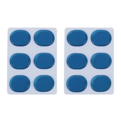 12 PCS/Set of Drum Kit Muffler Stickers Silica Gel Sticker Drum Dampeners Gel Pads Snare Drum Muffler Mute Blue