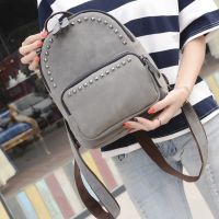 Woman Casual Bag Vintage rivet design small PU leather travel bags for teenage girls school Mini bag pack preppy mochilas