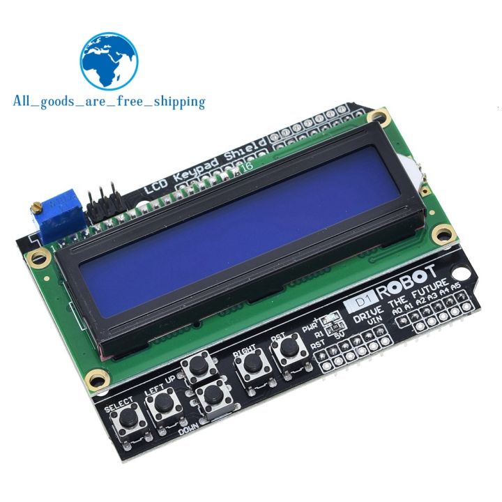 TZT LCD Keypad Shield LCD1602 LCD 1602โมดูลสำหรับ Arduino ATMEGA328 ATMEGA2560 Raspberry Pi UNO Blue Screen