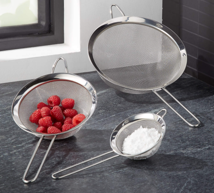 COD Stainless 555Steel Fine Mesh Oil Strainer Flour Colander Sieve Sifter Kitchen Tool Lazada PH