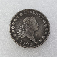 1794 Flowing Hair Half Dollar เหรียญที่ระลึกสะสมเหรียญตกแต่งบ้าน Magic เหรียญคริสต์มาสของขวัญ #3496-Pujeu