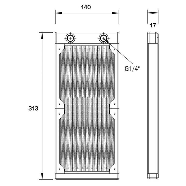 hj-2x140มม-280มม-super-thin-17มม-หม้อน้ำทองแดงหนาสำหรับ-a4-mini-คอมพิวเตอร์-water-cooling-kit-loop-build-heat-sink-g14