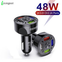 【In-demand】 C&amp;T e-Mart 48W Car Charger 4 USB Quick Charge 4.0 3.0 USB Car Charger สำหรับ Redmi Mi 9สำหรับ Xr 11 Fast Charging Charger